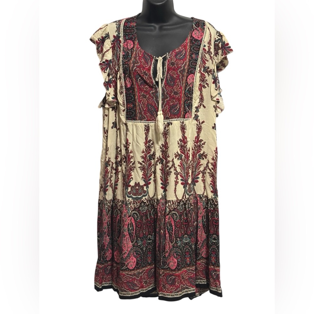 Luukse Bohemian Floral Ruffle Dress
